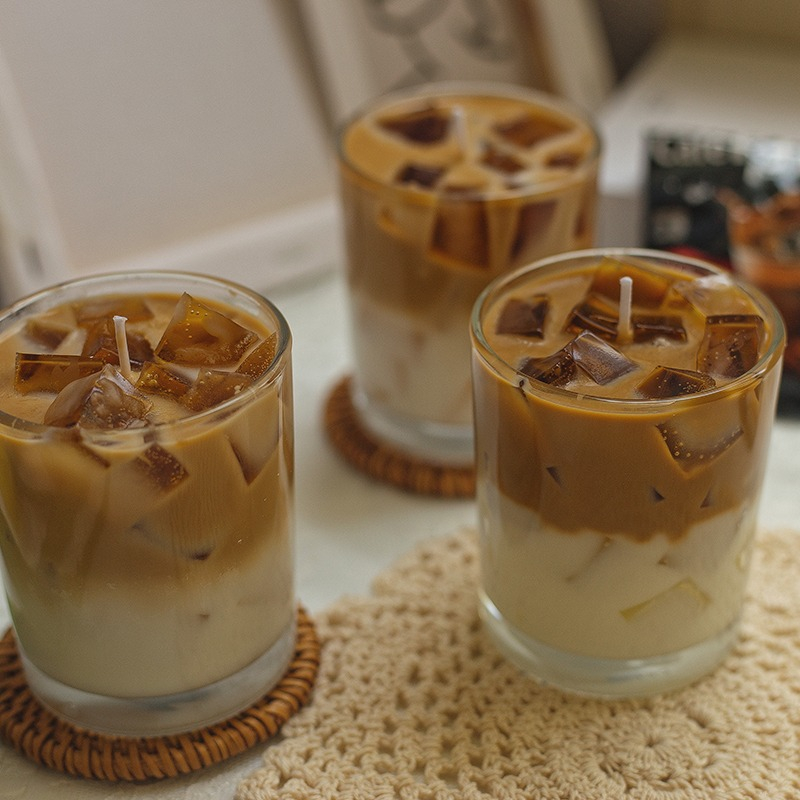 Duft Kerze im Glas Aromatherapie Iced Coffee Home Deko Wachs Kerze - Eiskaffee
