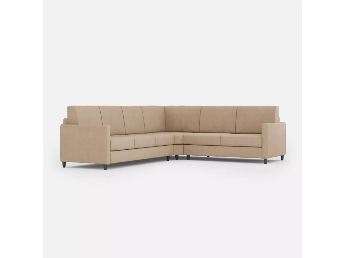 Canapé d'angle moderne italien tissu beige Korane - 5 tailles-Taille 281x221 cm