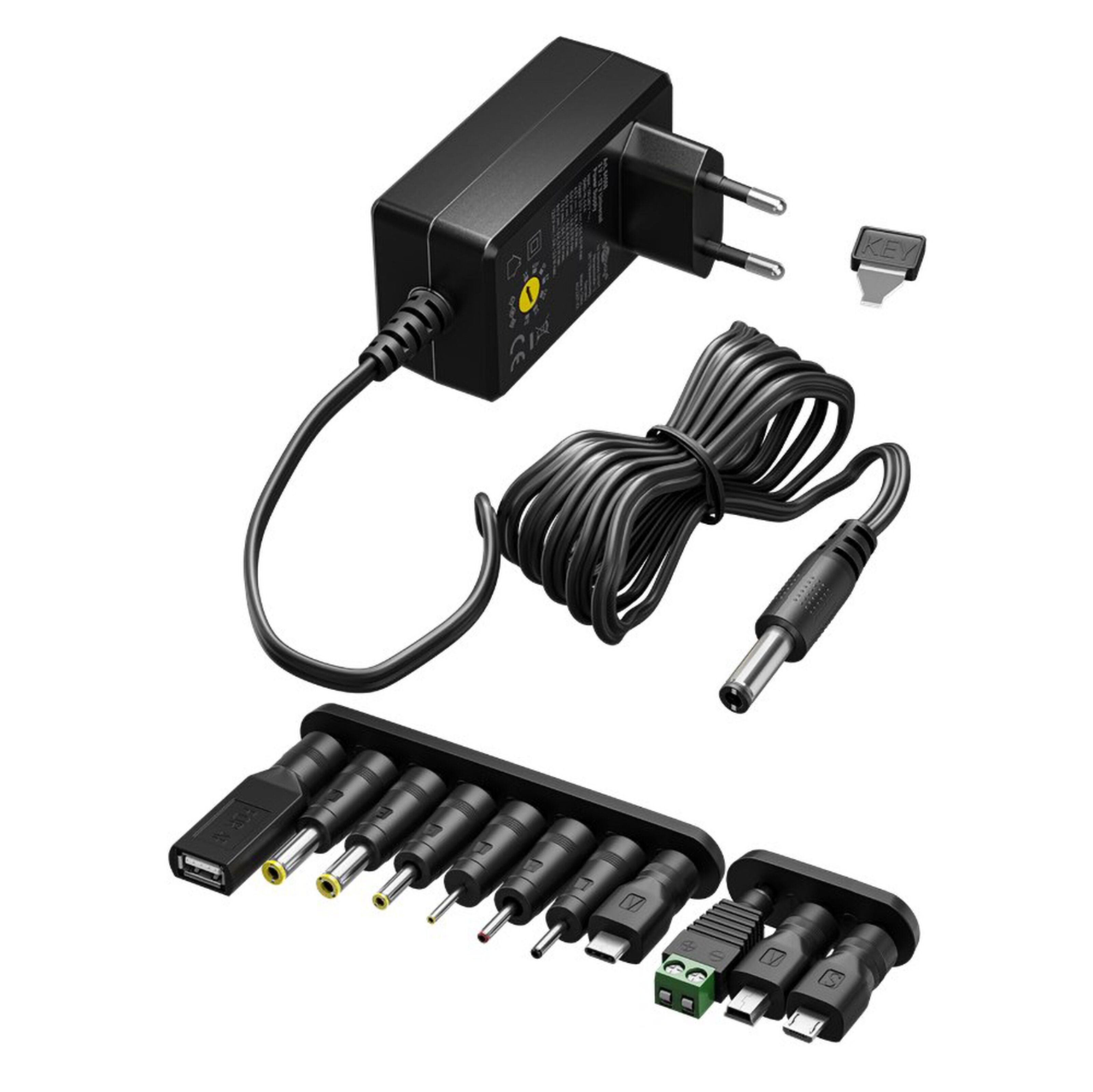 Justerbar strømadapter 3–12 V (DC) 27 W