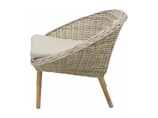 Fauteuil rond en poelet gris Talang