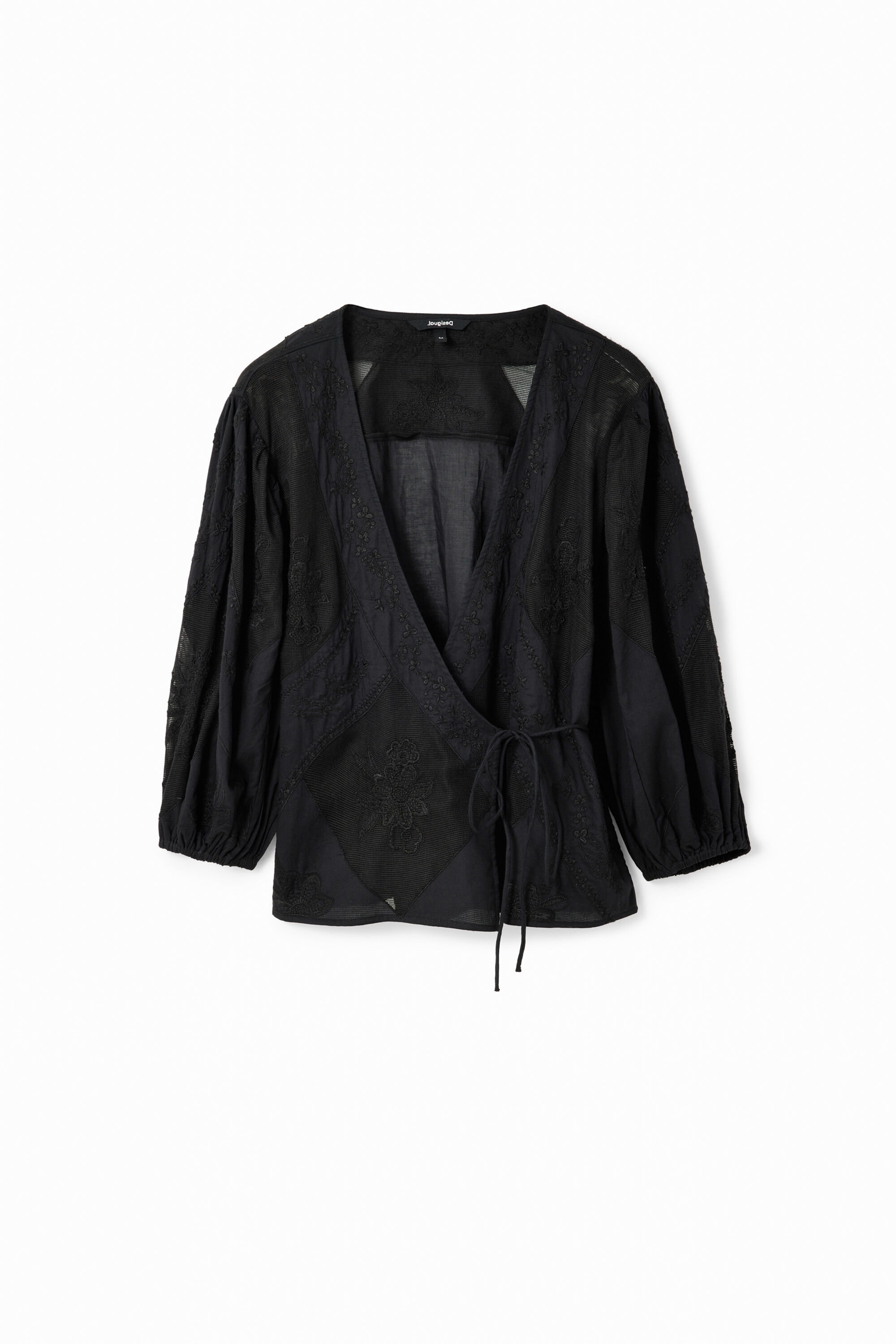 Blouse croisée brodée