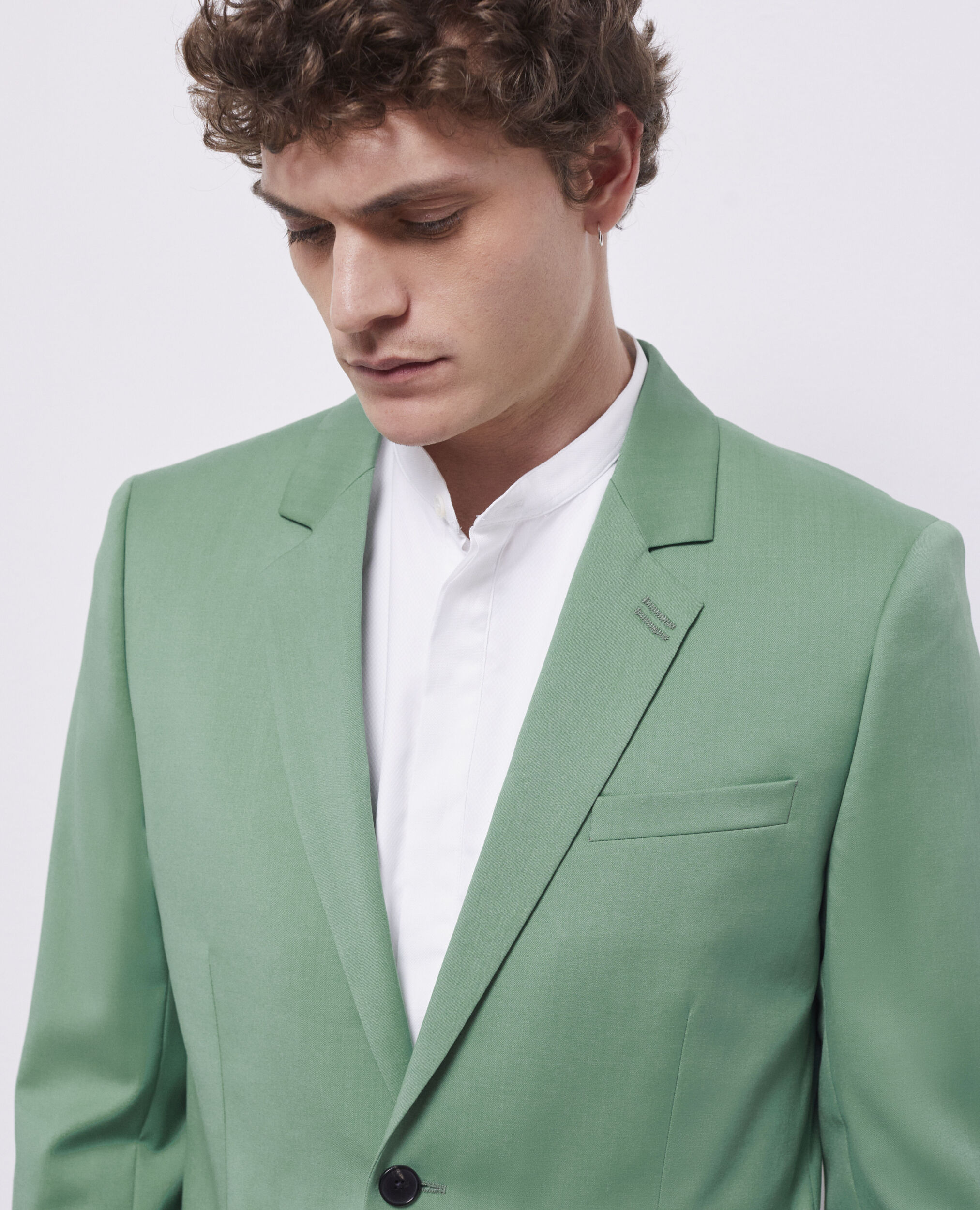 Veste de costume verte en laine