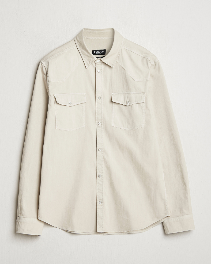 Dondup Slim Fit Pocket Denim Shirt Ecru
