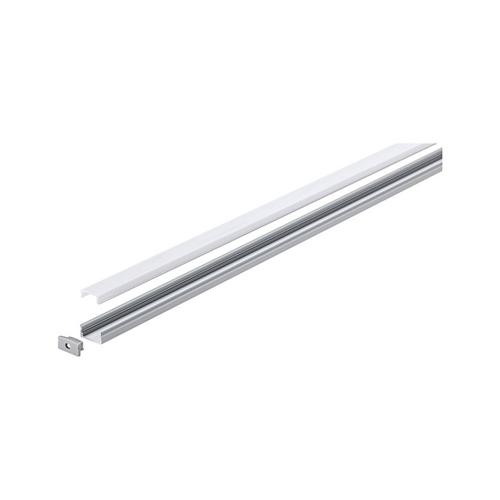 Profilé de strip LED Base IP20 aluminium anodisé, satiné Paulmann L.200 x H.9 x P.17cm