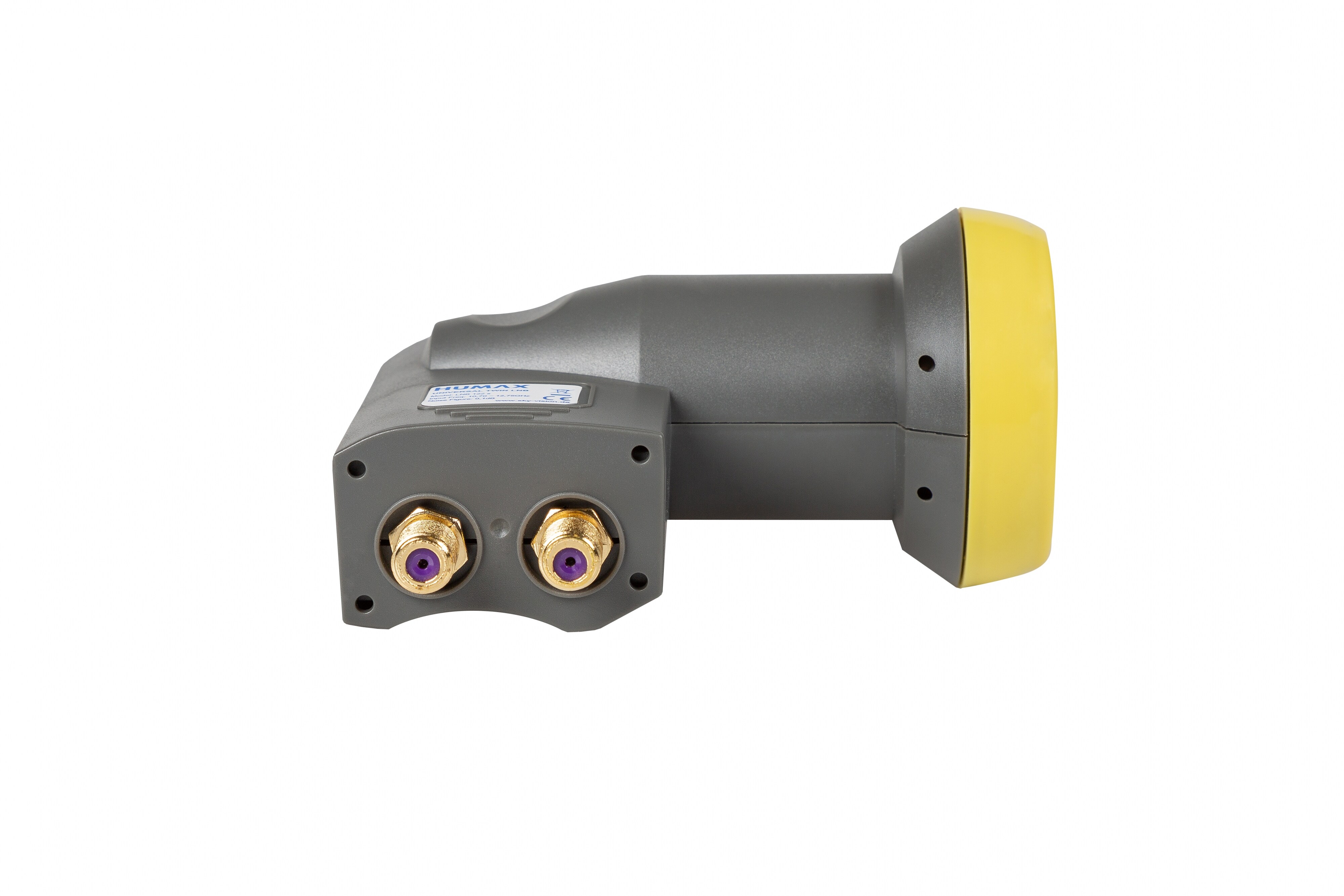 Humax Twin Universal LNB, Wetterschutz, LTE-Filter, schwarz/gelb