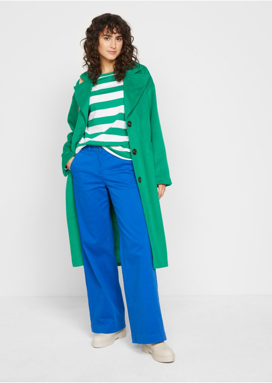 Pantalon twill large en coton