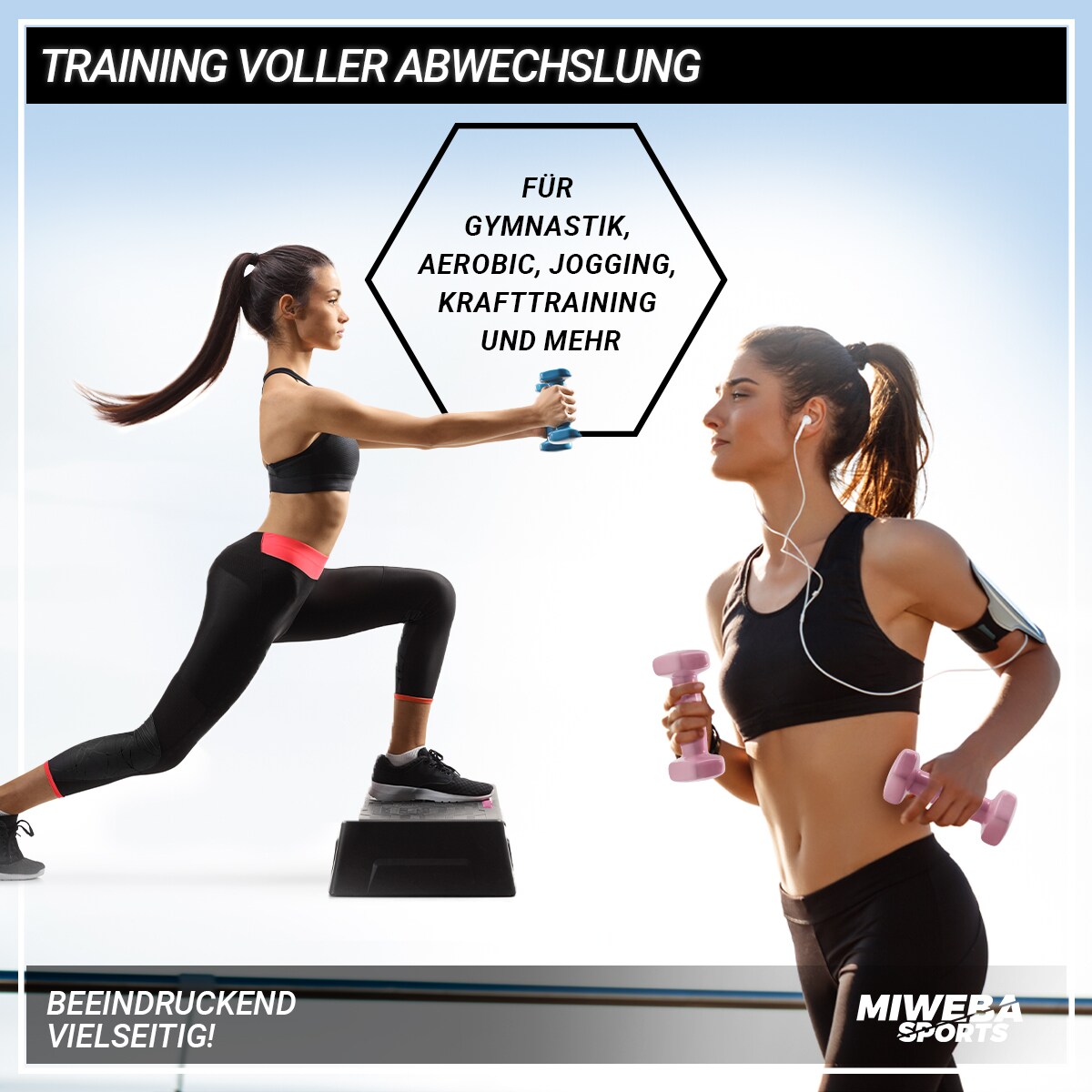 Miweba Sports Vinyl-Hanteln NKH110, Gymnastikhanteln im 2er-Set, 1-3 kg, rutschfest, bodenschonend (Türkis, 2,0 kg)