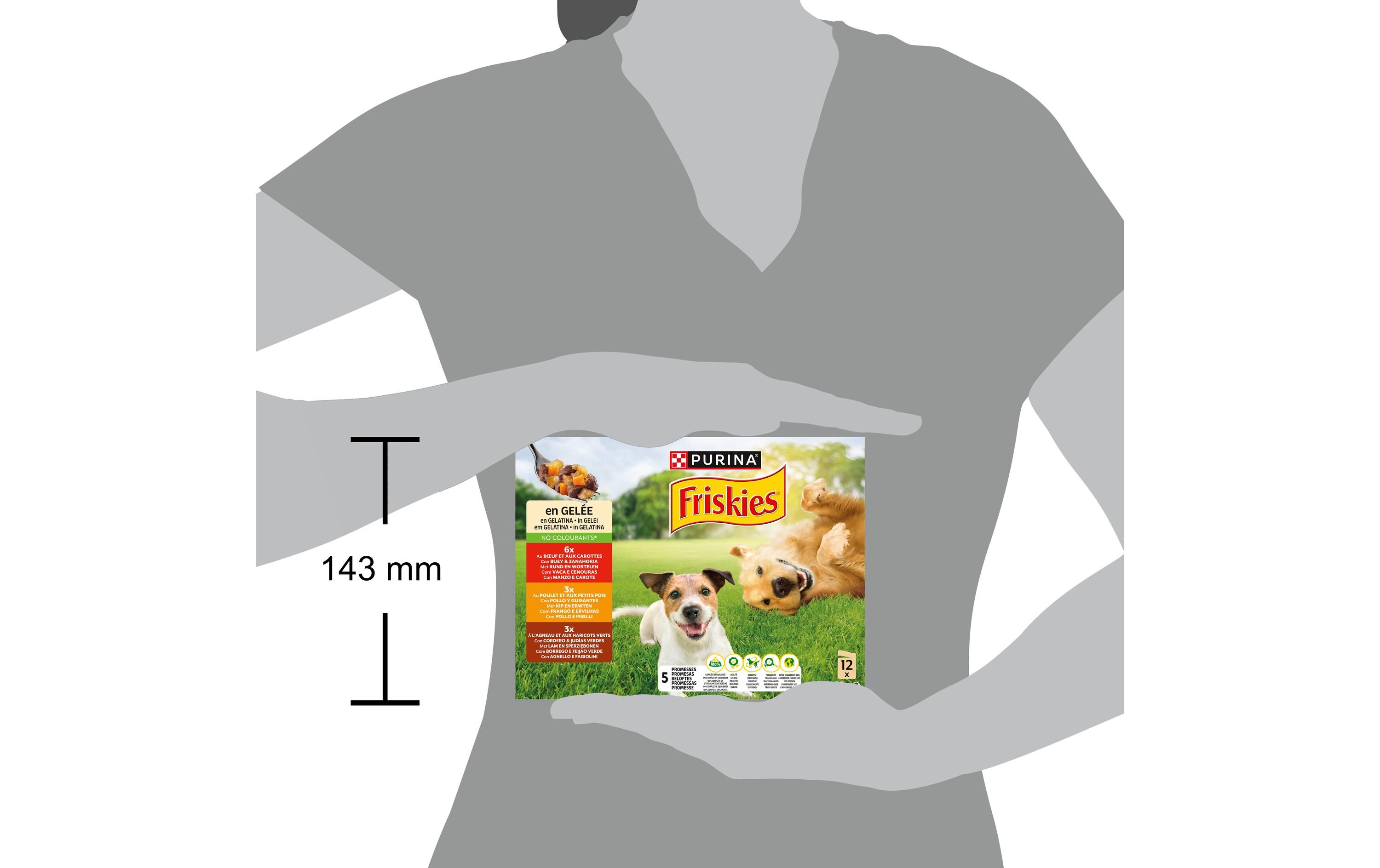 Nassfutter Adult Huhn, Lamm, Rind mit Gemüse 12 x 85 gFeuchtnahrung für erwachsene Hunde