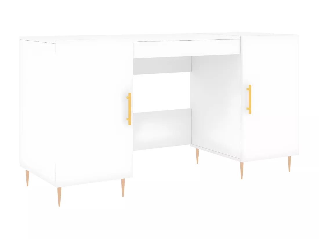 Bureau blanc 140x50x75 cm bois d'ingénierie