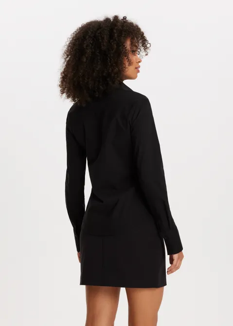 Basic stretch blouse zwart (ZWART)