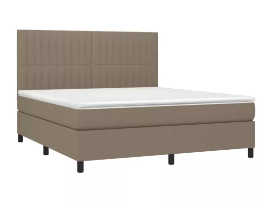 Sommier tapissier avec matelas et LED Taupe 180x200 cm Tissu