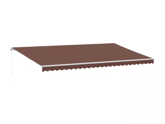 Auvent manuel rétractable avec LED marron 600x350 cm