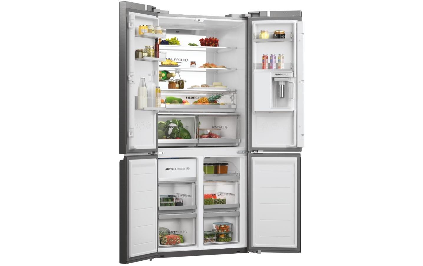 Foodcenter HCW7819EHMP Beidseitig<br>Kombigerät mit Kühlschrank oben und Gefrierteil unten