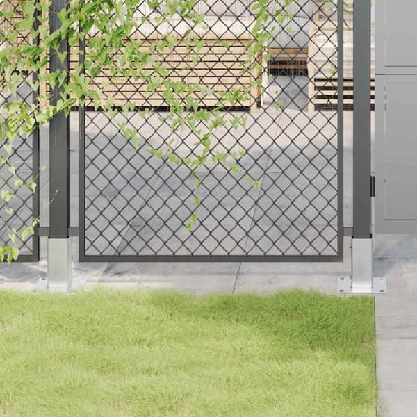 vidaXL Stolpebunner firkantet 12 stk sølv 71x71 mm galvanisert stål