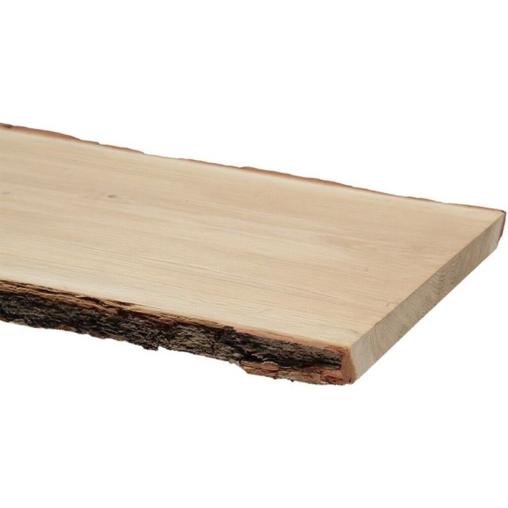 HYLLEPLATE EIK MED BARK 26X200-250X1200MM