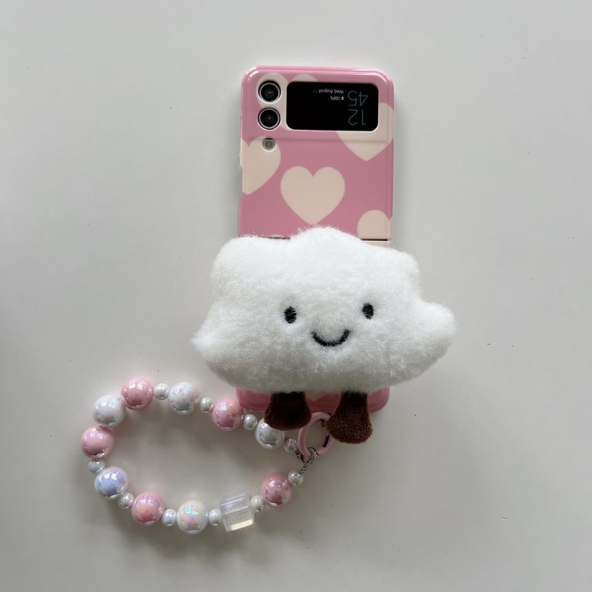 Edgin - Mobiele telefoonhoes met Chenille Cloud-telefoonstandaard - Samsung Galaxy Z Flip 3 / Flip 4 / Flip 5