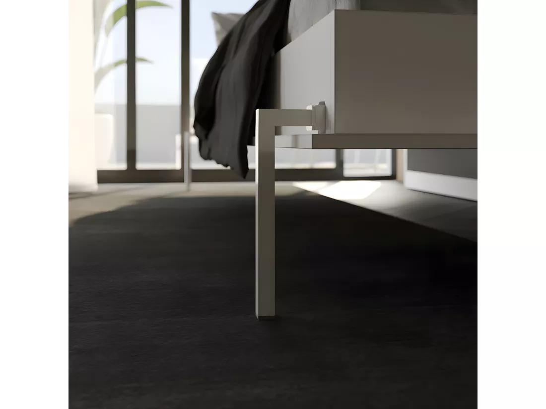 Armoire 160x200cm Horizontal Lit escamotable LUXUS Lit Rabattable Lit Mural Blanc/Anthracite