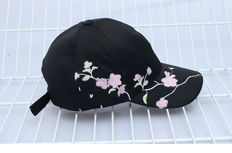 LANWO - Baseballpet met geborduurde bloemen