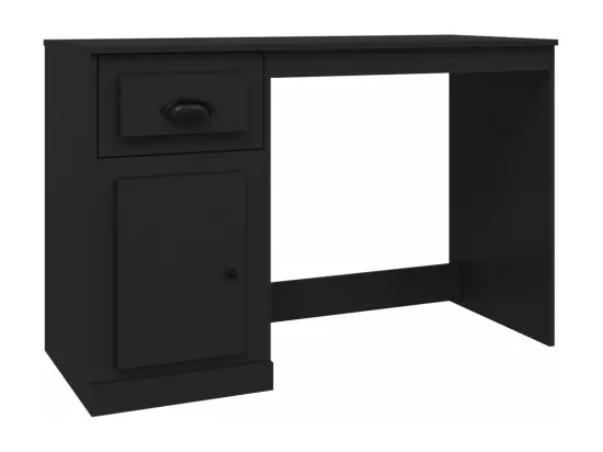 Bureau avec tiroir noir 115x50x75 cm bois d'ingénierie