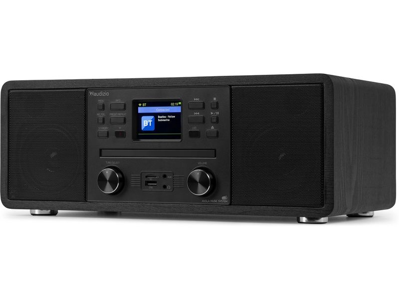 Audizio DAB  Radio Avola Schwarz DAB  Radio mit CD Spieler, Internet Radio und Bluetooth