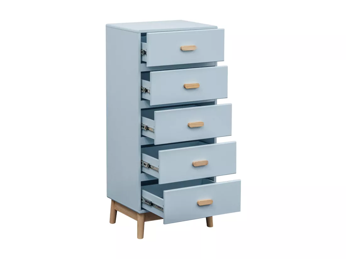 Commode Kuro 115x50x40 MDF Bois Bleu ciel Marron Scandinave
