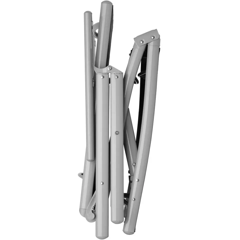 tectake Ligbed Marisol aluminium, 7 standen, Zwart/zilver
