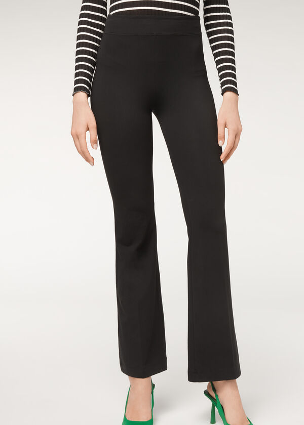 Calças legging flare ultraleves de algodão Supima
