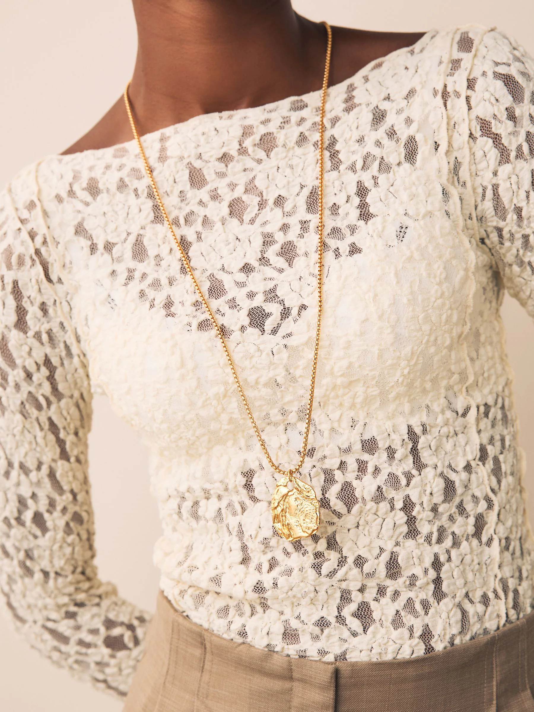 Goudkleurig - Long Disc Necklace
