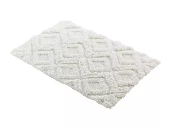 Tapis de Bain 50 x 80 cm Ikatis Blanc/Blanc - Coton Jacquard