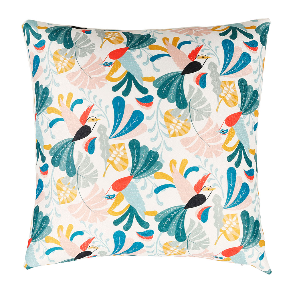 Housse de coussin polyester imprimé floral 40x40cm