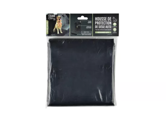 Housse de protection animaux pour siège de voiture en polyester - Noir - L 56 x H 118 cm