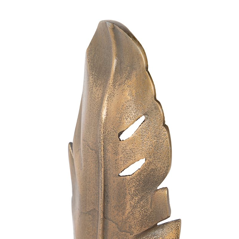 Art Deco tafellamp brons met marmeren voet - Leaf
