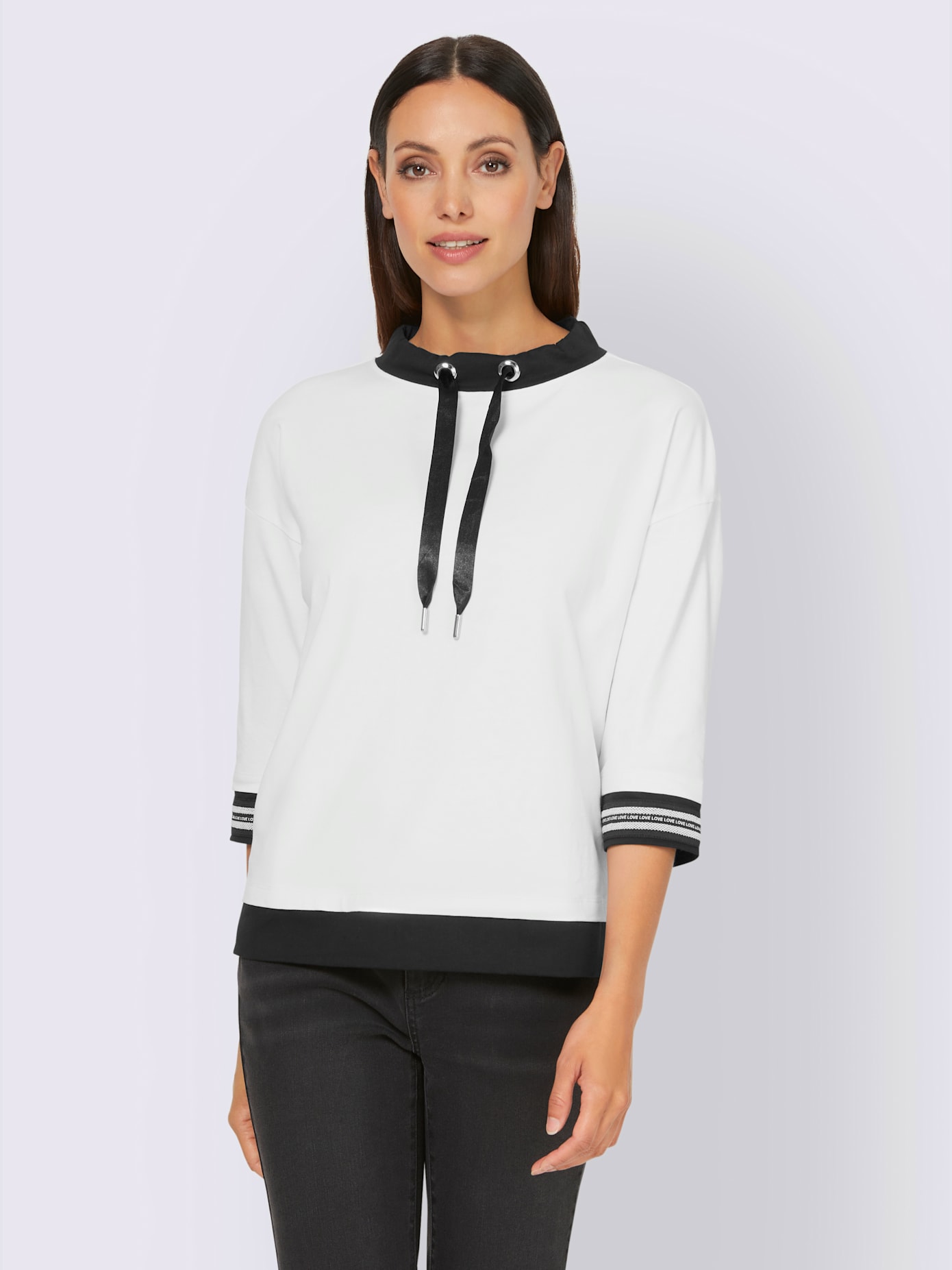 T-shirt bande en maille décorative