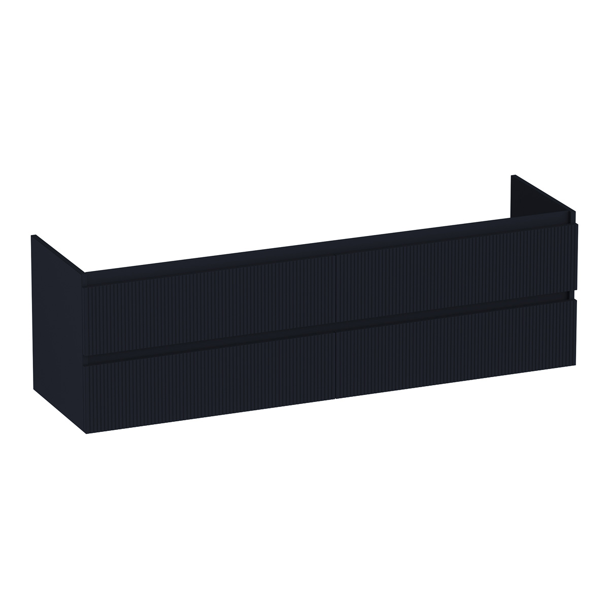 Brauer Joy Wavy onderkast ribbelfront 160cm met 4 softclose lades zwart mat