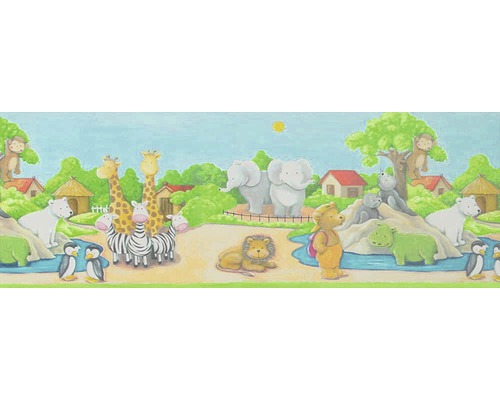 Border 7187-16 Alleen Borders Zoo kleurrijk 5 m x 17 cm