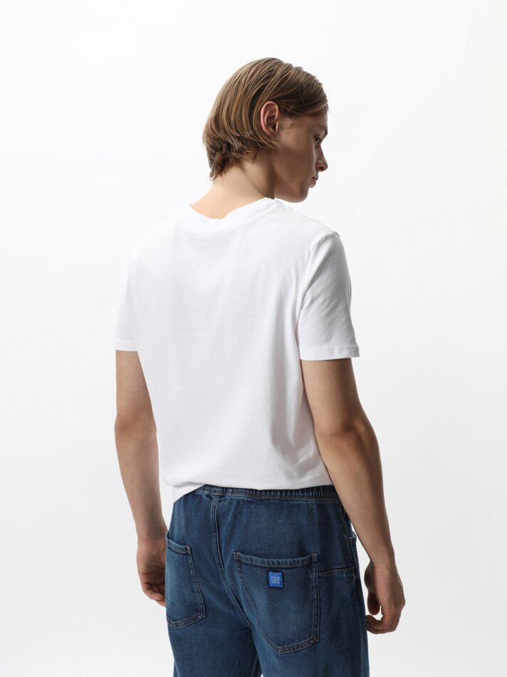 Calça jeans jogger elástica - Azul escuro