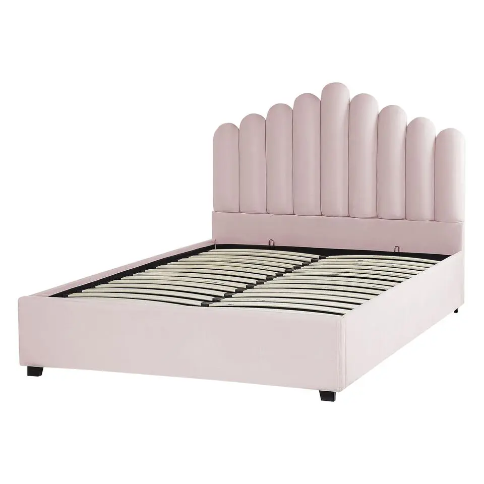 VINCENNES - Bed met opbergruimte - Roze - 140 x 200 cm - Fluweel