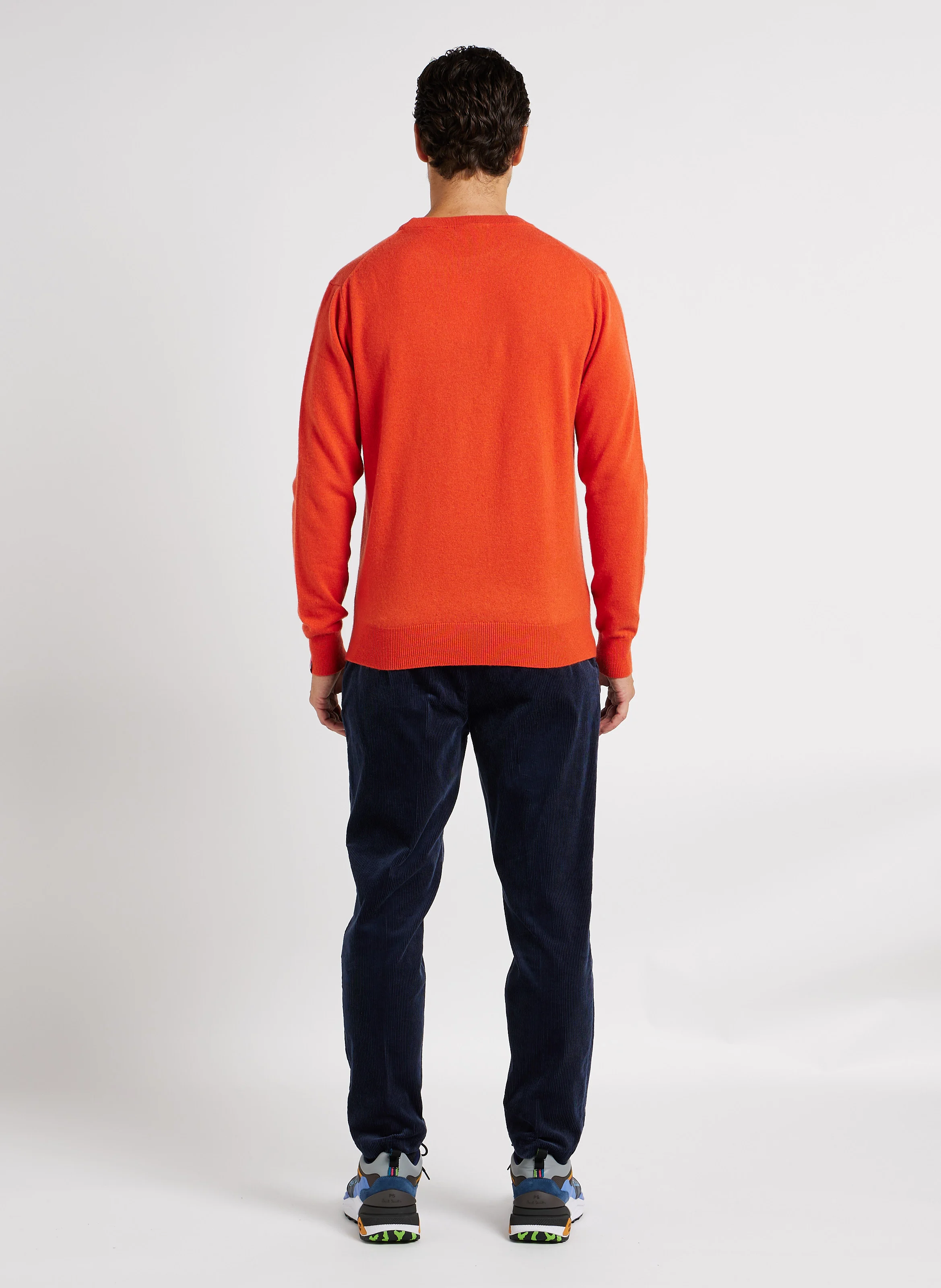 Pull col rond en laine et en cachemire mélangés | Orange