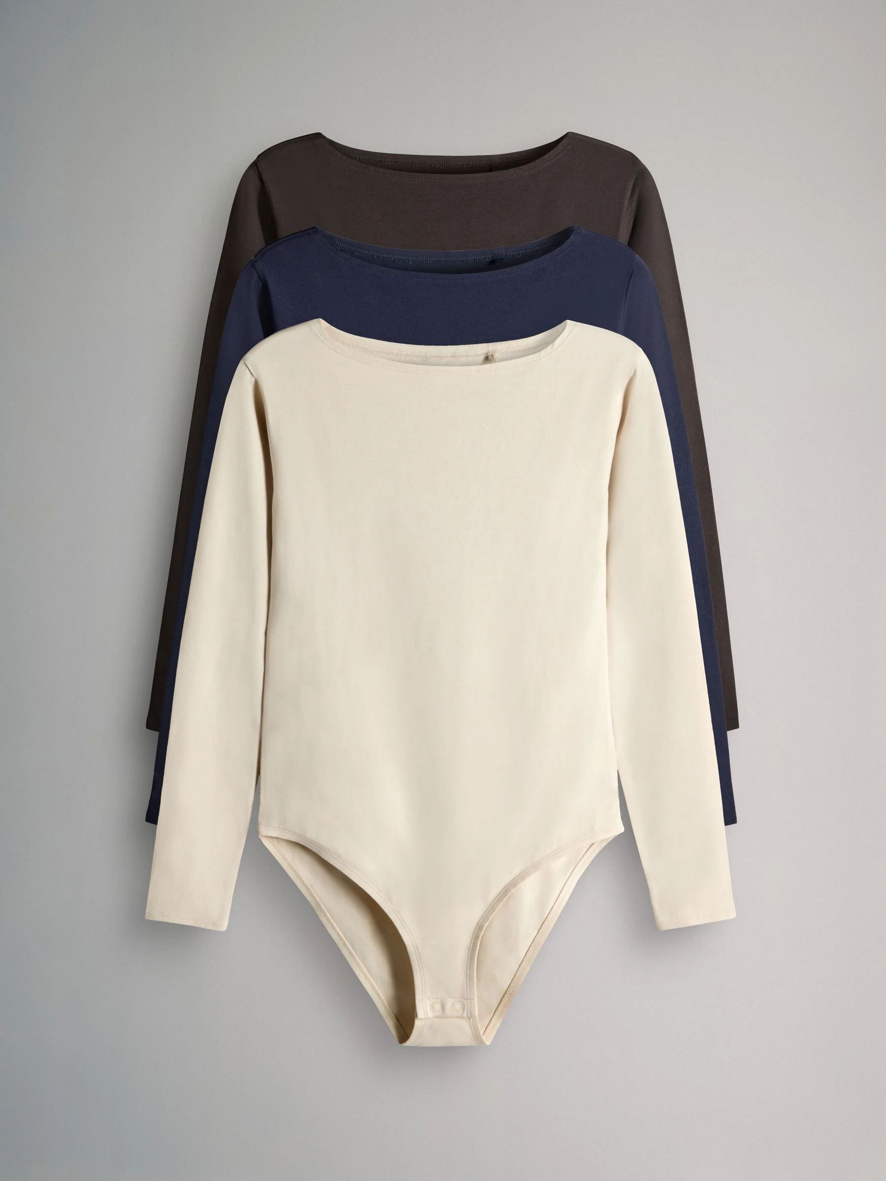 The Set Boat Neck Ribbed Bodysuit 3 Pack
