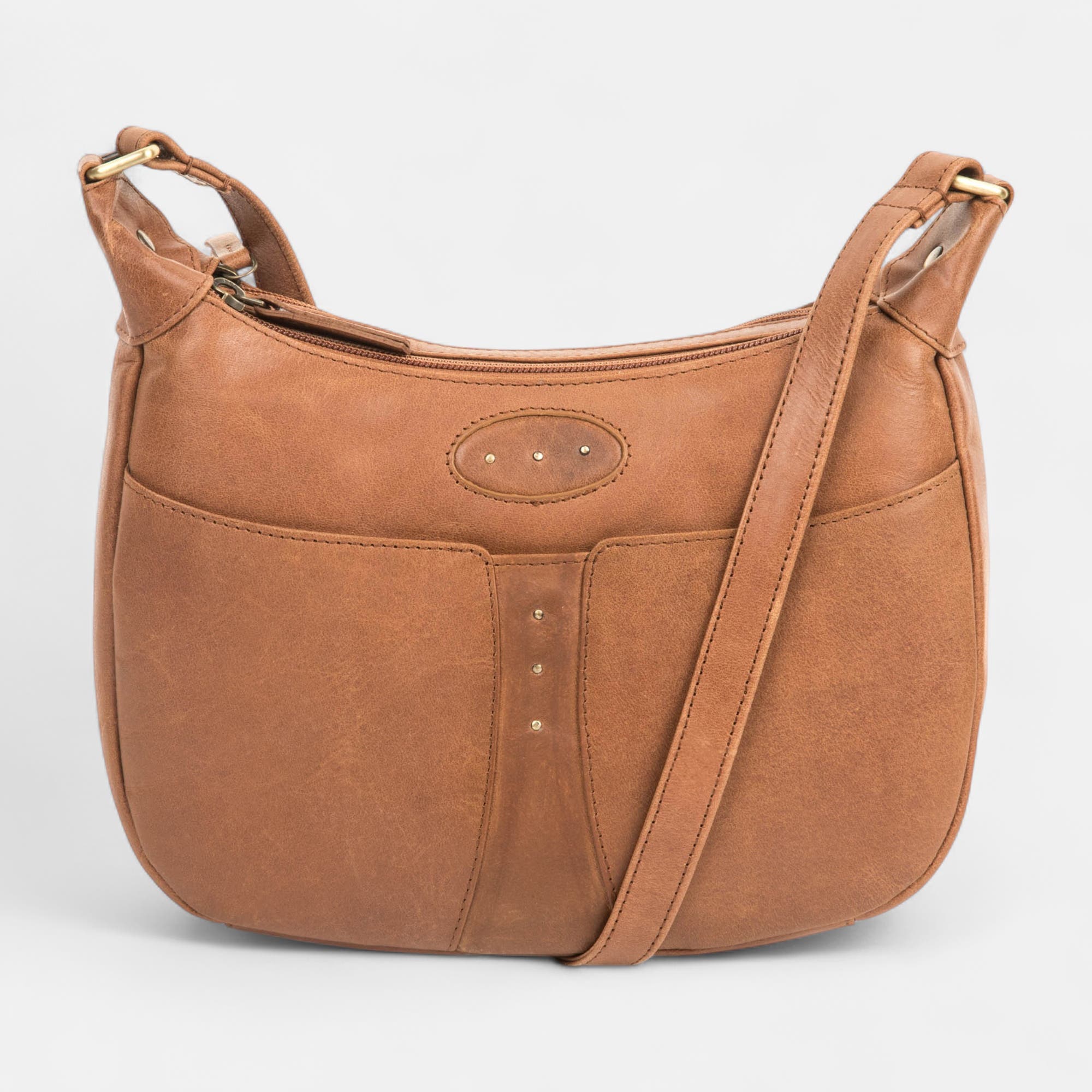 Sac bandoulière en cuir cognac