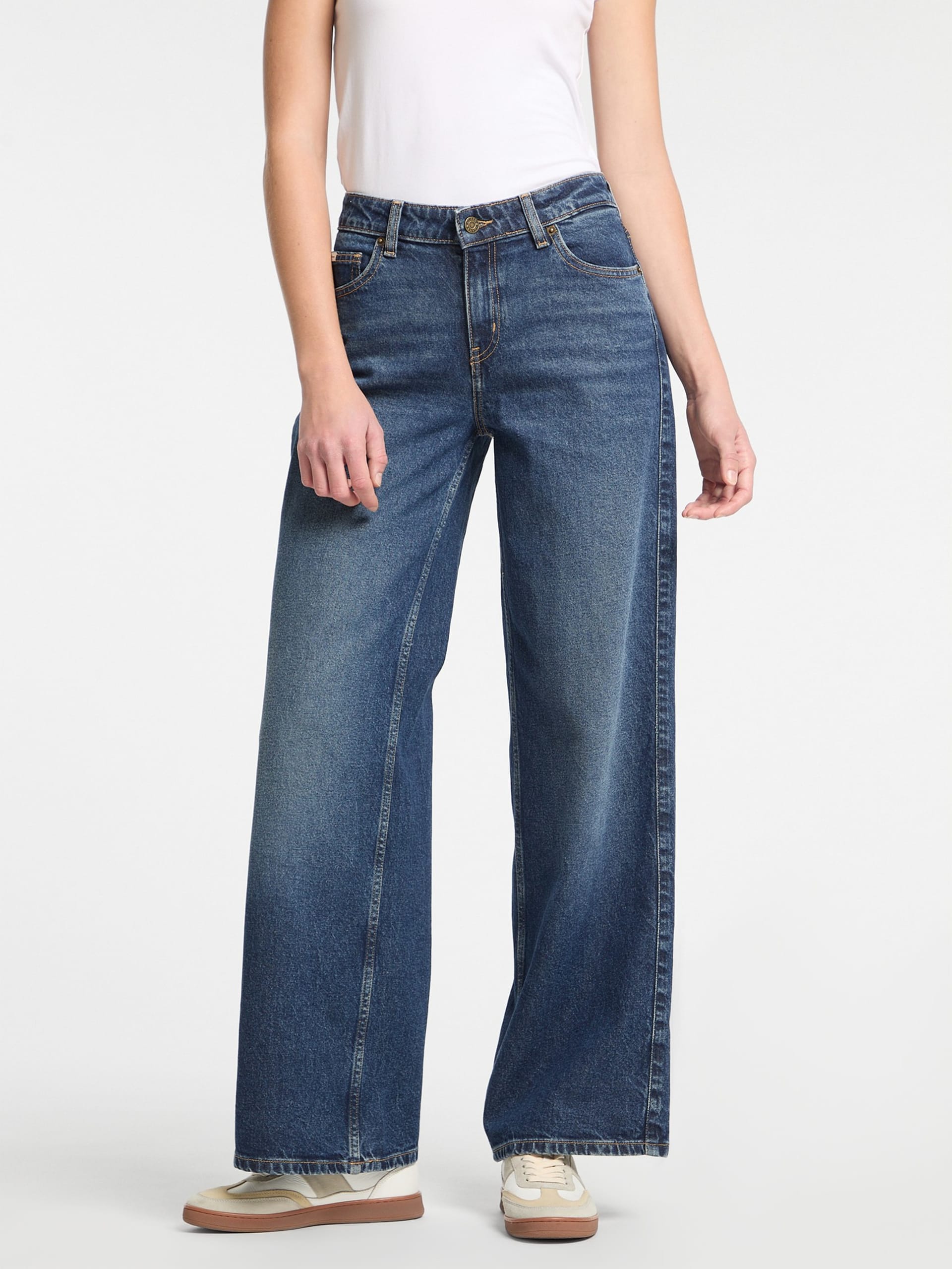 Calça jeans G11 de perna larga