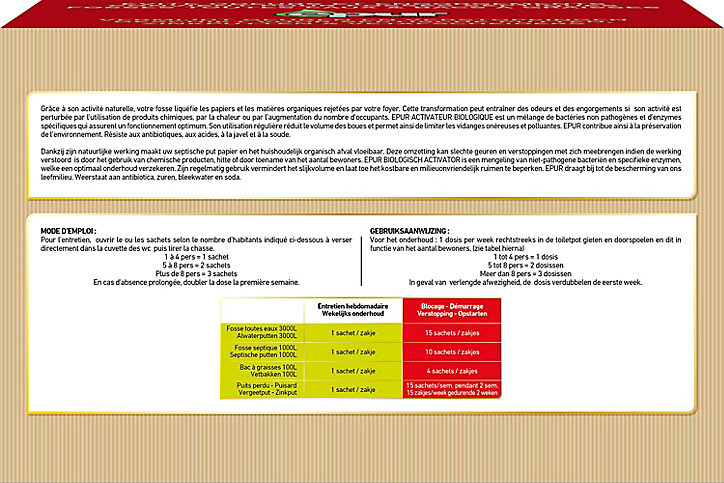 Entretien 1an fosse septique 54 sachets Epur