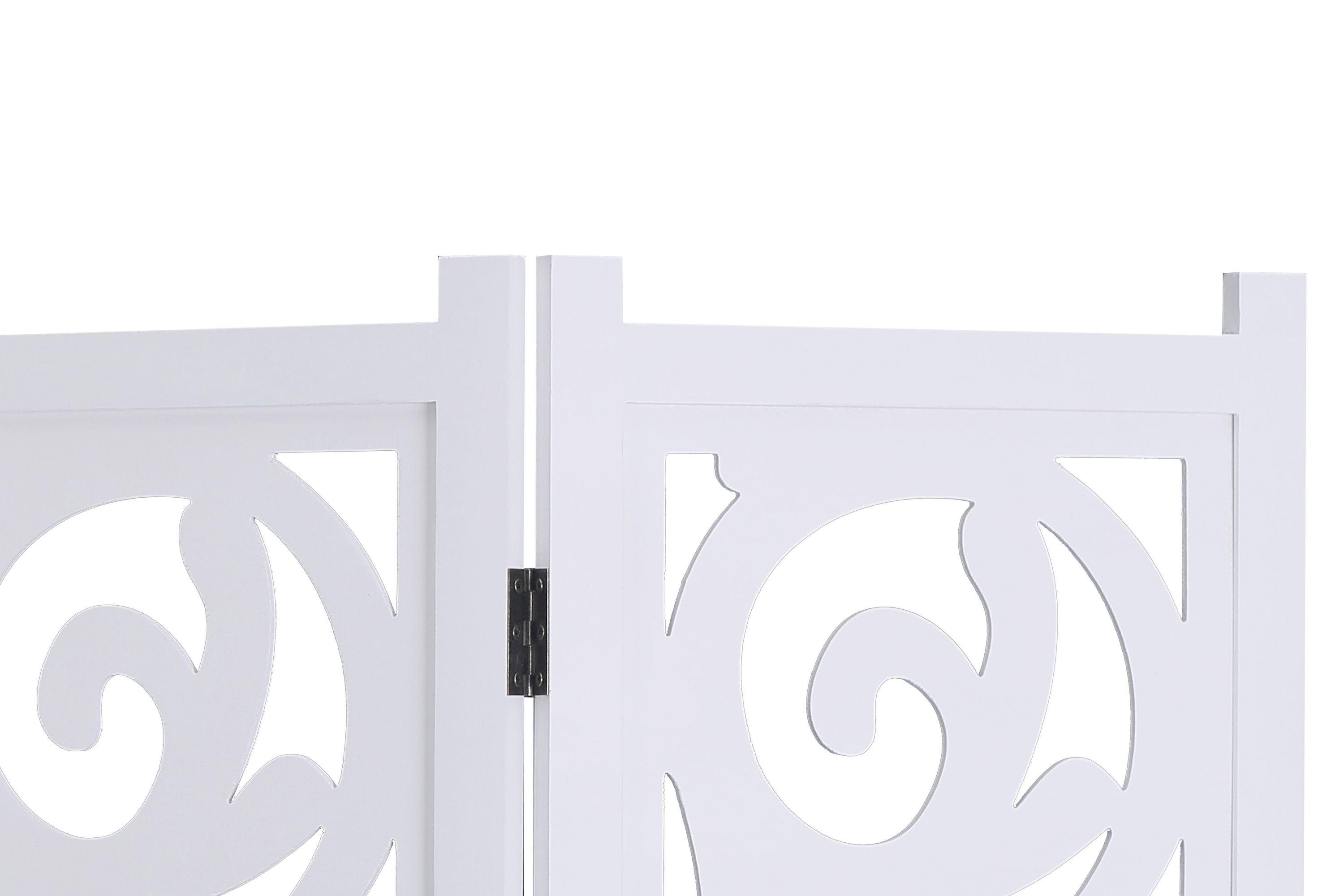 Paravent Ornamente 160 x 170 cm weiss