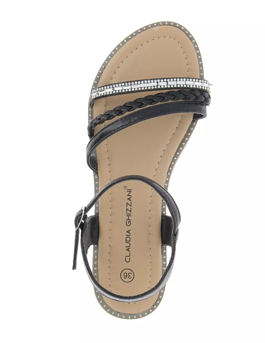 CLAUDIA GHIZZANI 2XK1100901 - Sandales & nu-pieds BLACK-TXTMETALLIC