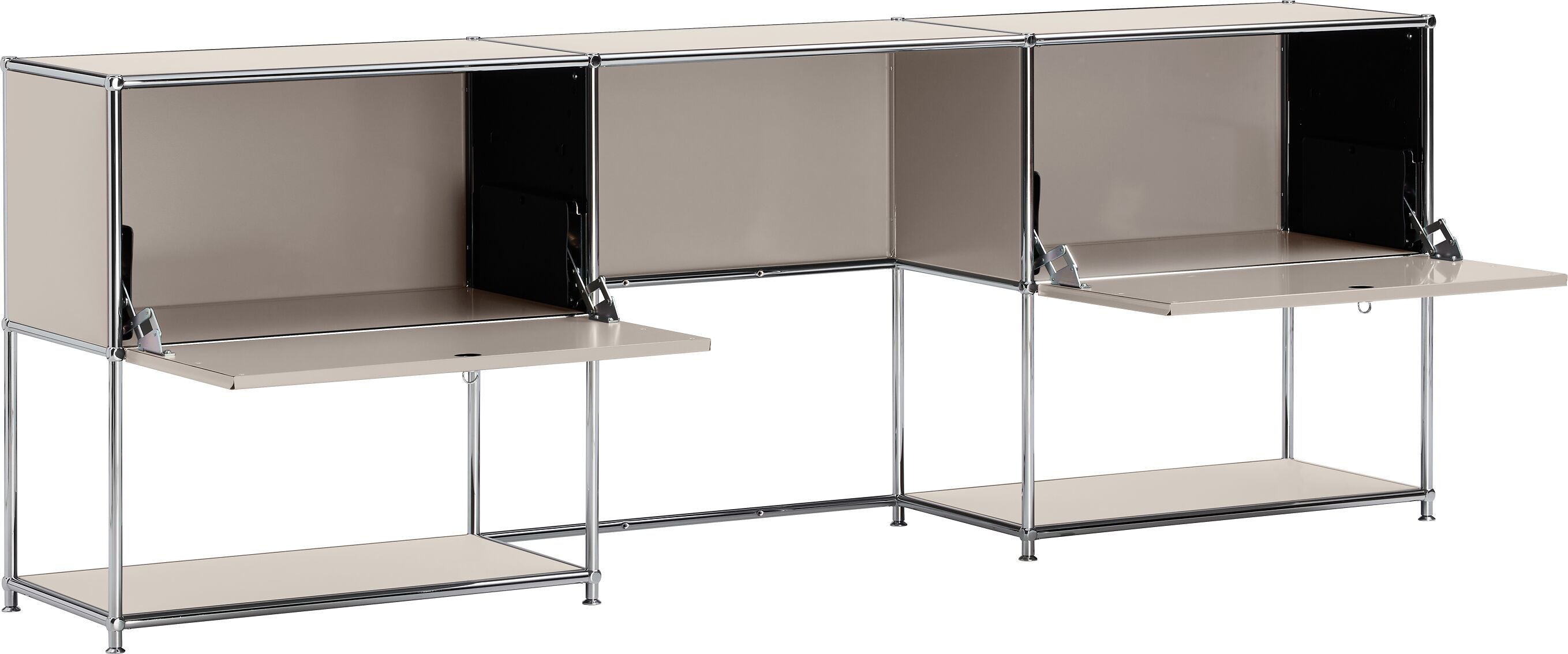 FLEXCUBE Schreibtisch - Taupe / B: 228.0 cm x T: 40.0 cm x H: 80.0 cm