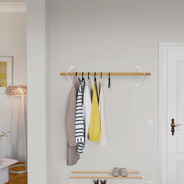 vonbox - Erweiterungs-Set zu Lilli Wandgarderobe, Eiche / weiss