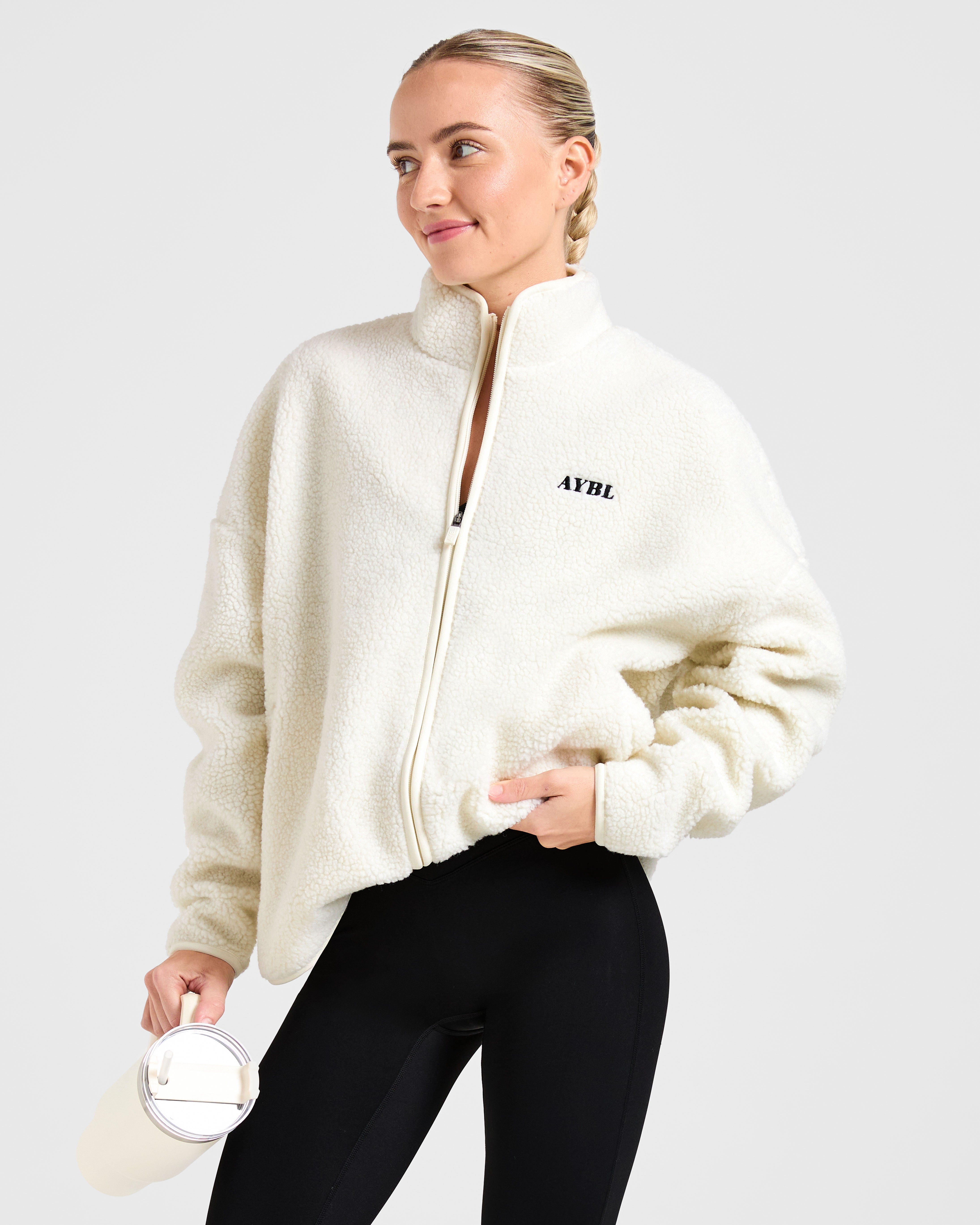 Oversized Zip Up Fleece Jacket