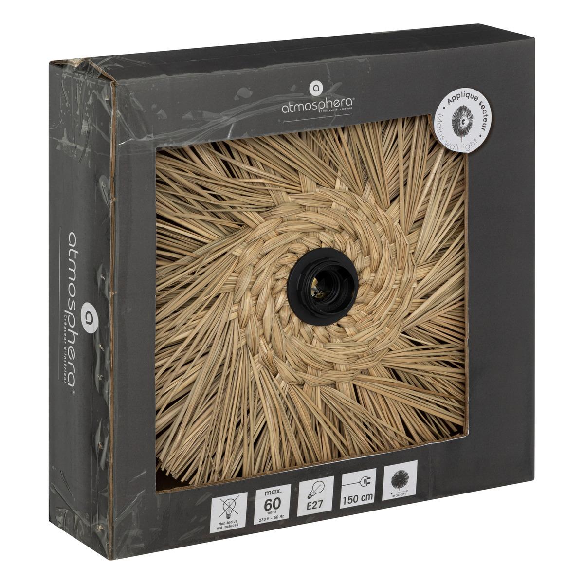 APPLIQUE PAILLE TEA NATUREL D.34CM