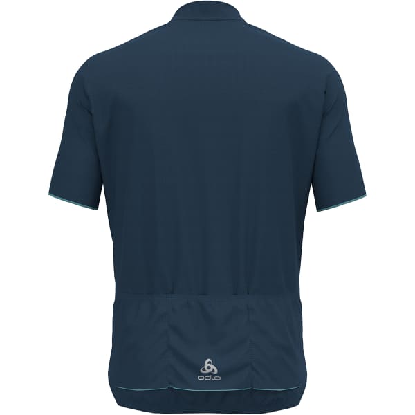 Maillot vélo ODLO MC 1/2 ZIP ESSENTIAL BLUE WING TEAL