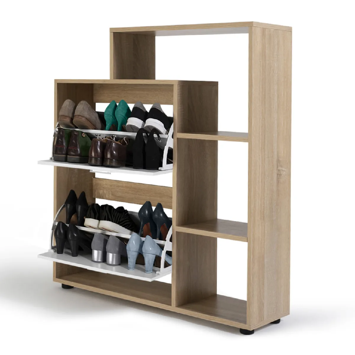 Idmarket MARKET Meuble Chaussures KLARK - Hêtre et Blanc